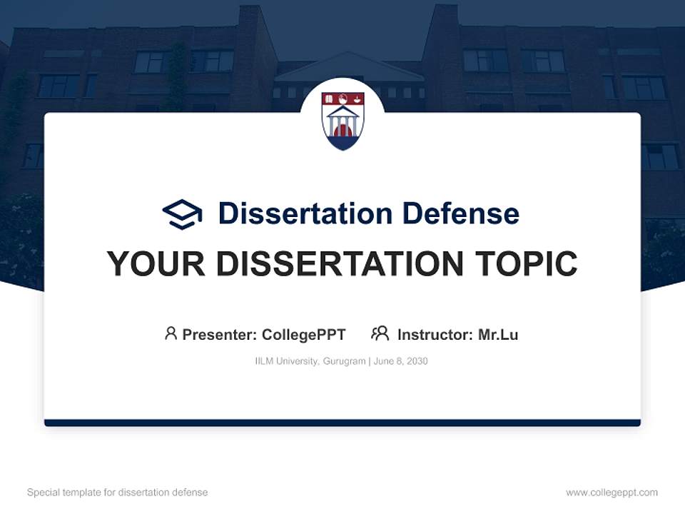 IILM University, Gurugram Graduation Thesis Defense PPT Template4:3 ratio PPT effect preview image7