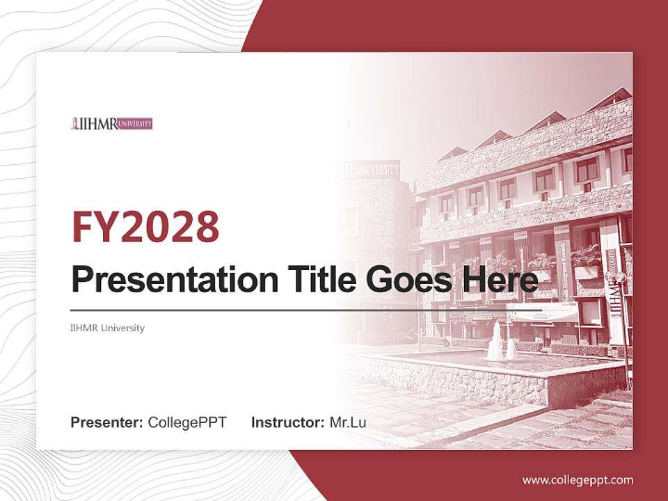 IIHMR University Academic Presentation/Research Findings Report PPT Template4:3 ratio PPT effect preview image5