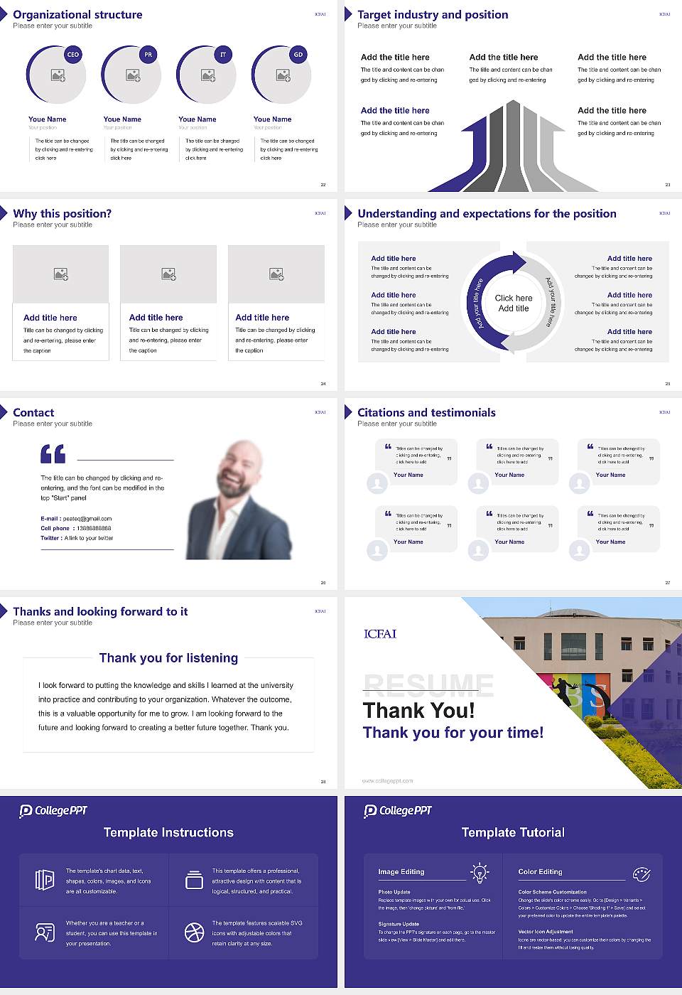 ICFAI Foundation for Higher Education Resume PPT Template16:9 ratio PPT effect preview image4