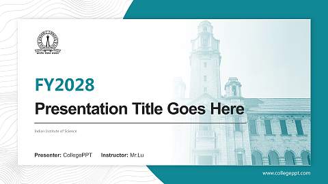 Indian Institute of Science Academic Presentation/Research Findings Report PPT Template