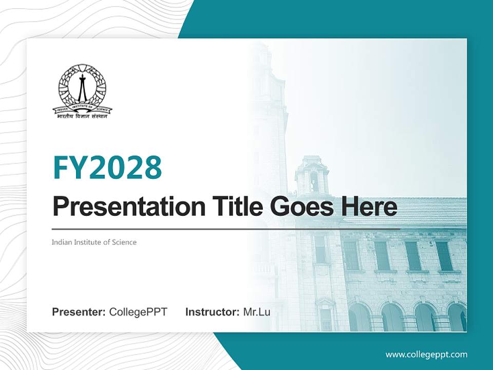 Indian Institute of Science Academic Presentation/Research Findings Report PPT Template4:3 ratio PPT effect preview image5