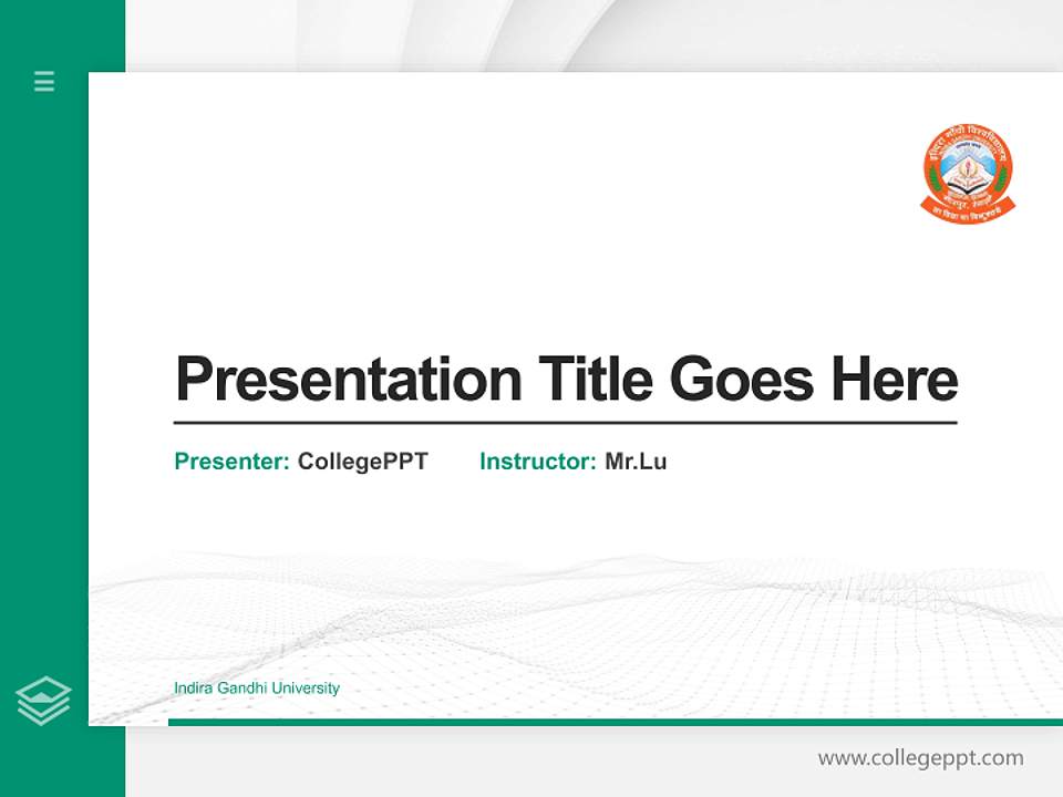 Indira Gandhi University Thesis Proposal/Graduation Defense PPT Template4:3 ratio PPT effect preview image5