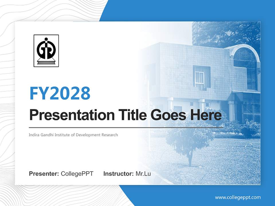 Indira Gandhi Institute of Development Research Academic Presentation/Research Findings Report PPT Template4:3 ratio PPT effect preview image5