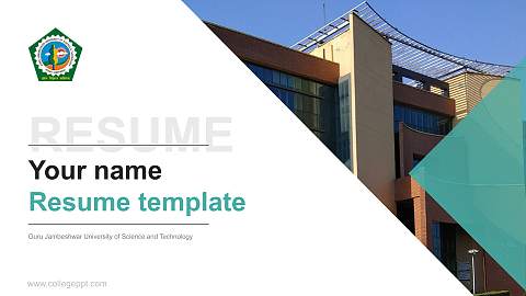 Guru Jambeshwar University of Science and Technology Resume PPT Template
