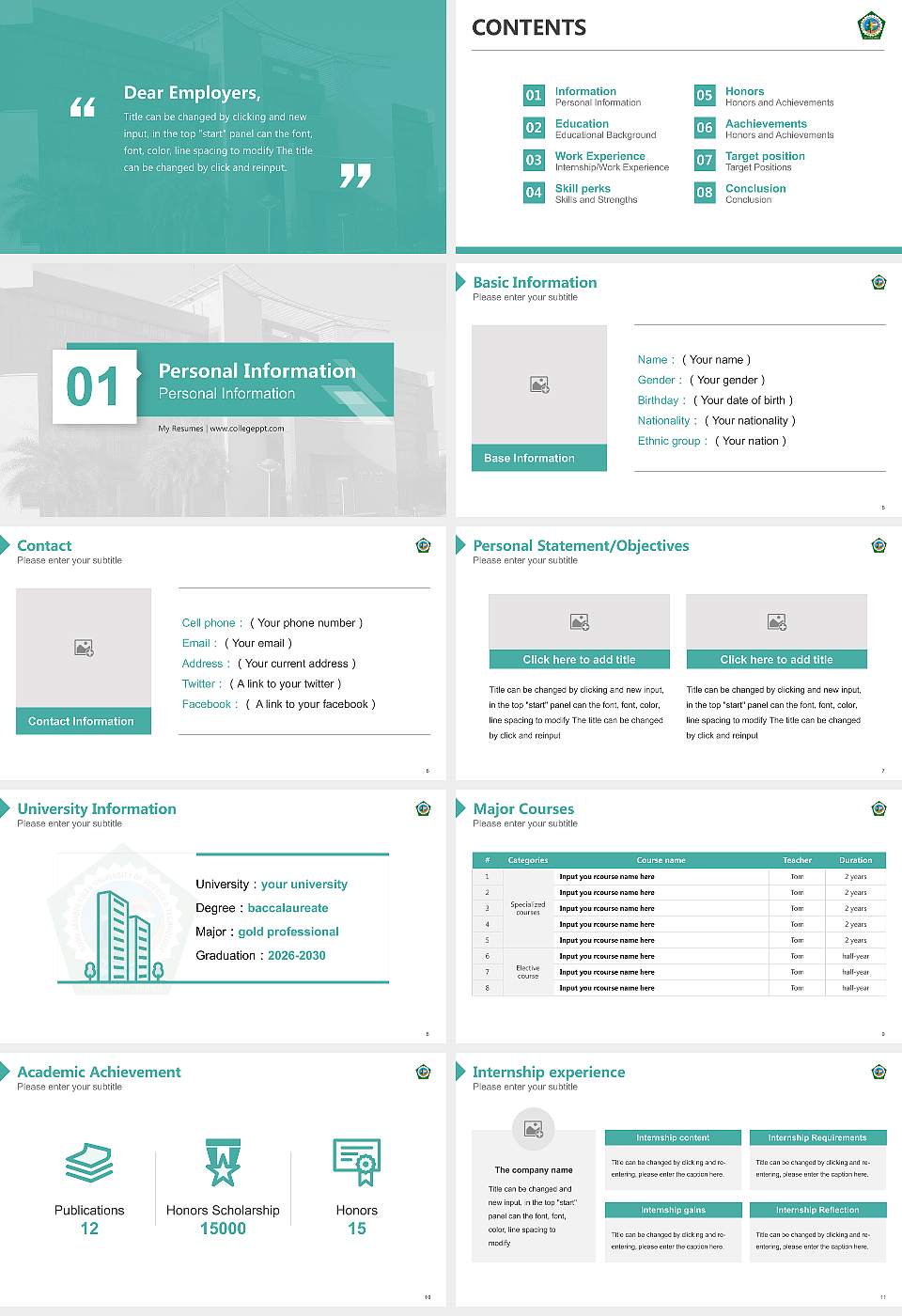 Guru Jambeshwar University of Science and Technology Resume PPT Template16:9 ratio PPT effect preview image2