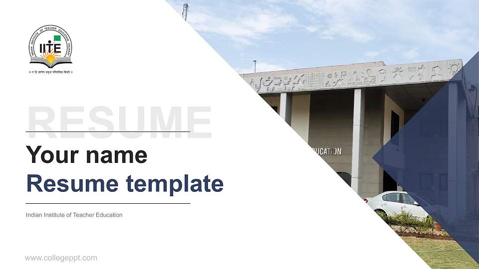 Indian Institute of Teacher Education Resume PPT Template16:9 ratio PPT effect preview image1