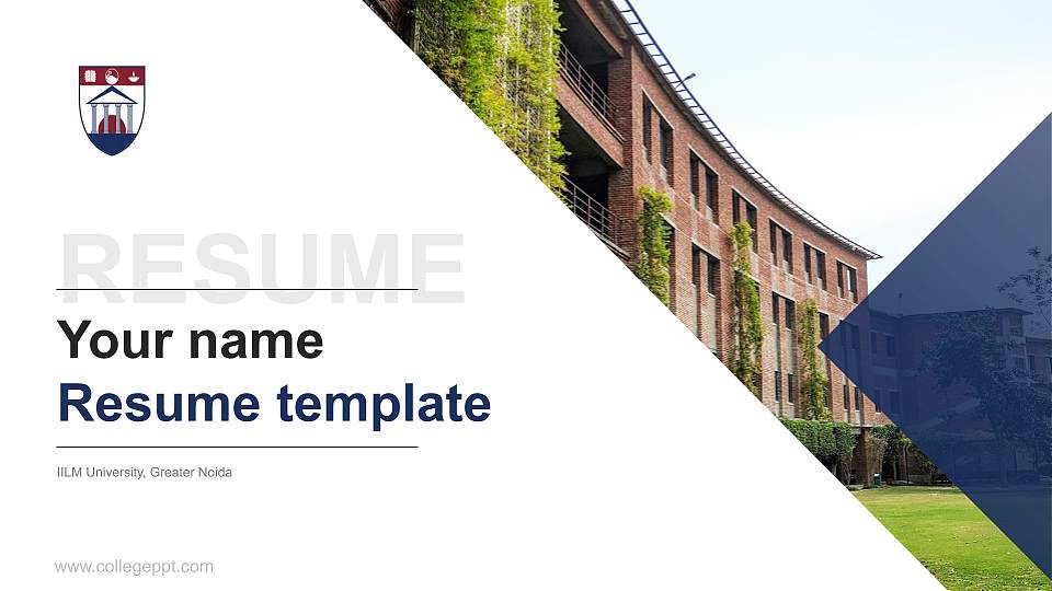 IILM University, Greater Noida Resume PPT Template16:9 ratio PPT effect preview image