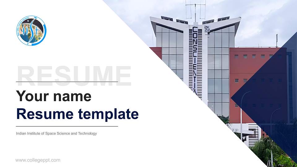 Indian Institute of Space Science and Technology Resume PPT Template16:9 ratio PPT effect preview image