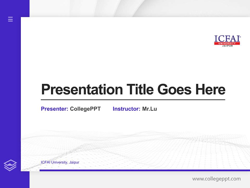 ICFAI University, Jaipur Thesis Proposal/Graduation Defense PPT Template4:3 ratio PPT effect preview image5