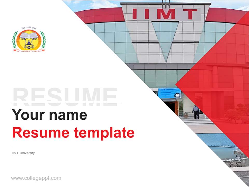 IIMT University Resume PPT Template4:3 ratio PPT effect preview image5