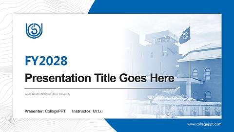 Indira Gandhi National Open University Academic Presentation/Research Findings Report PPT Template