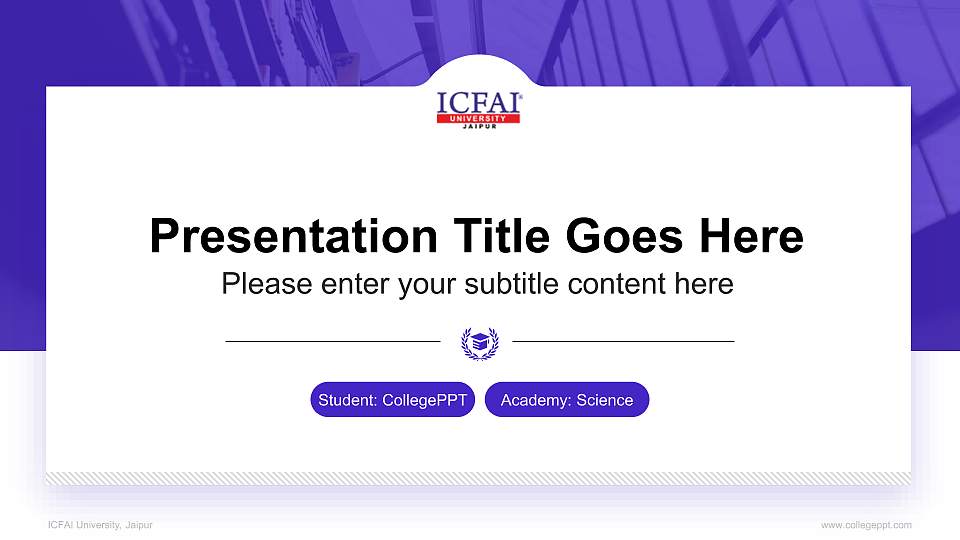 ICFAI University, Jaipur National Scholarship Defense PPT Template16:9 ratio PPT effect preview image1