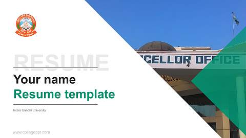 Indira Gandhi University Resume PPT Template