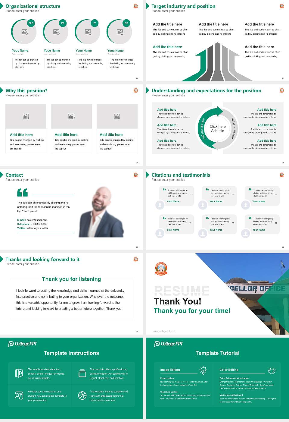 Indira Gandhi University Resume PPT Template16:9 ratio PPT effect preview image4