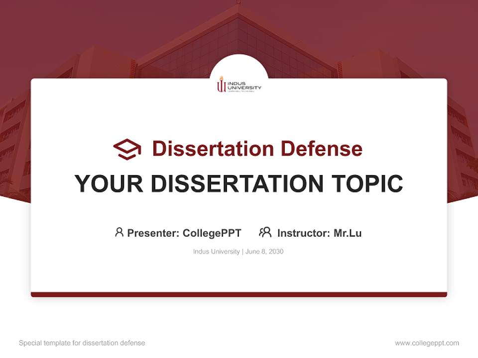Indus University Graduation Thesis Defense PPT Template4:3 ratio PPT effect preview image7