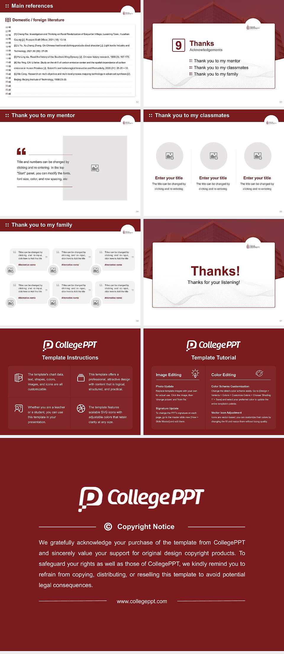 Indus University Graduation Thesis Defense PPT Template4:3 ratio PPT effect preview image7
