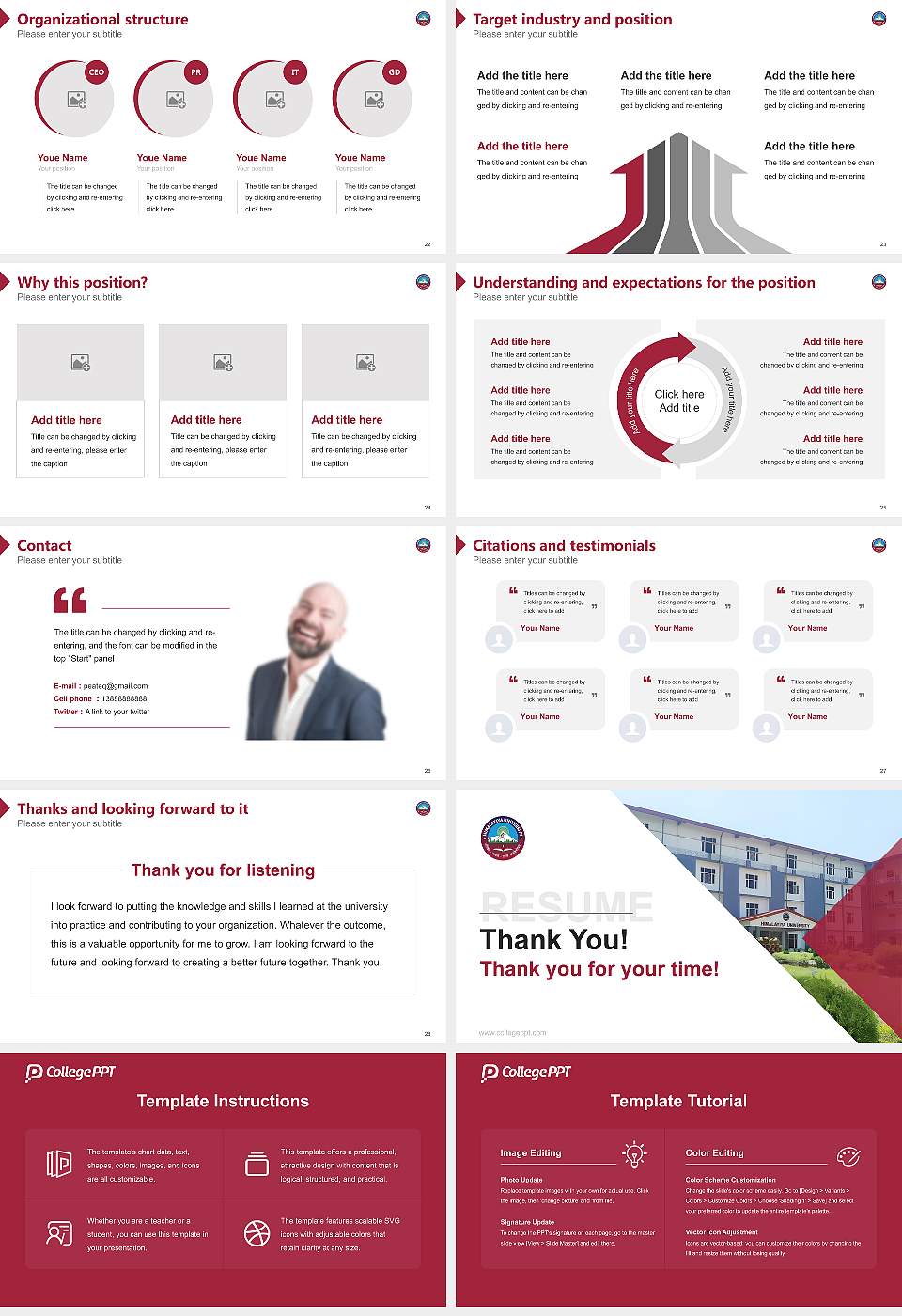 Himalayiya University Resume PPT Template16:9 ratio PPT effect preview image4