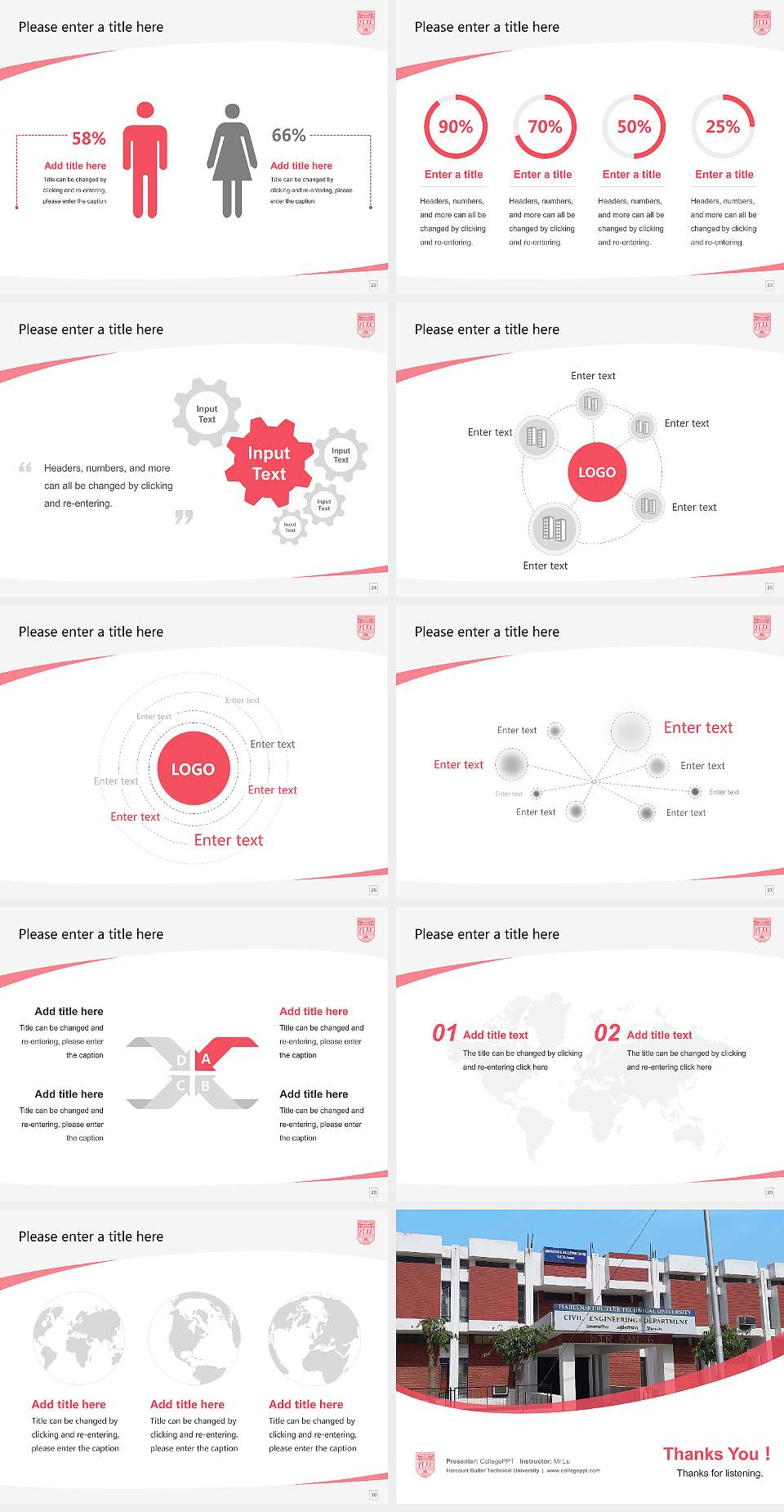 Harcourt Butler Technical University Course/Courseware Creation PPT Template4:3 ratio PPT effect preview image4