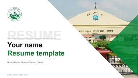 Hemvati Nandan Bahuguna Garhwal University Resume PPT Template