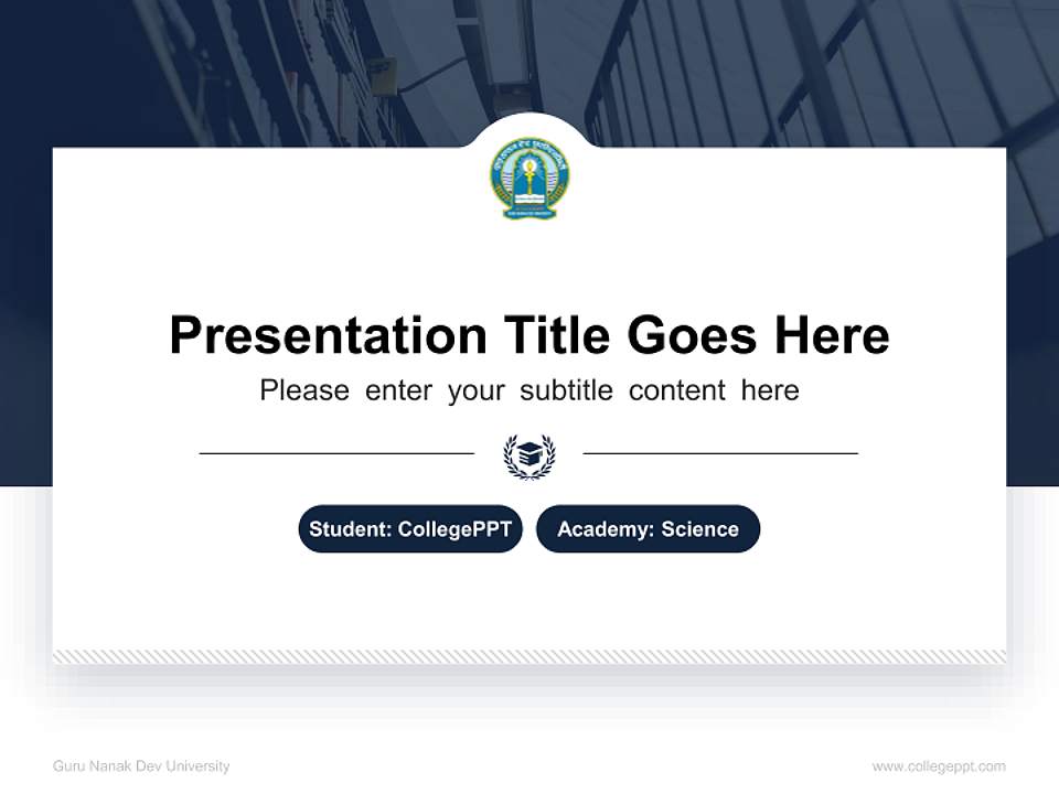 Guru Nanak Dev University National Scholarship Defense PPT Template4:3 ratio PPT effect preview image4