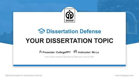 Indira Gandhi Institute of Development Research Graduation Thesis Defense PPT Template