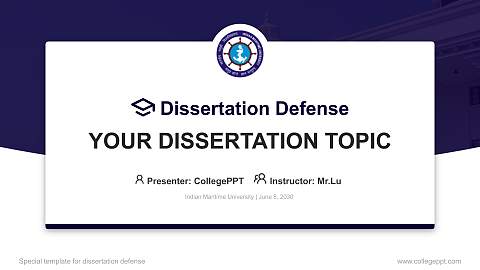 Indian Maritime University Graduation Thesis Defense PPT Template