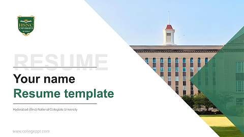 Hyderabad (Sind) National Collegiate University Resume PPT Template