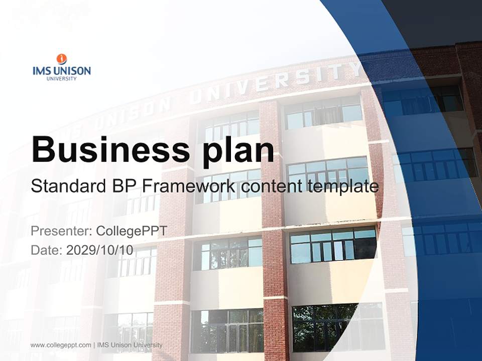 IMS Unison University Competition/Entrepreneurship Contest PPT Template4:3 ratio PPT effect preview image9