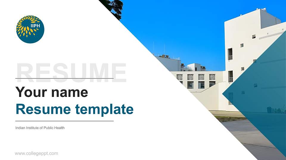 Indian Institute of Public Health Resume PPT Template16:9 ratio PPT effect preview image