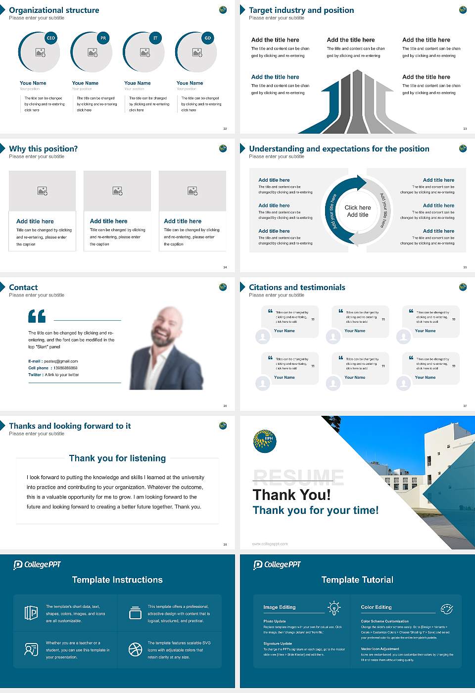 Indian Institute of Public Health Resume PPT Template16:9 ratio PPT effect preview image4