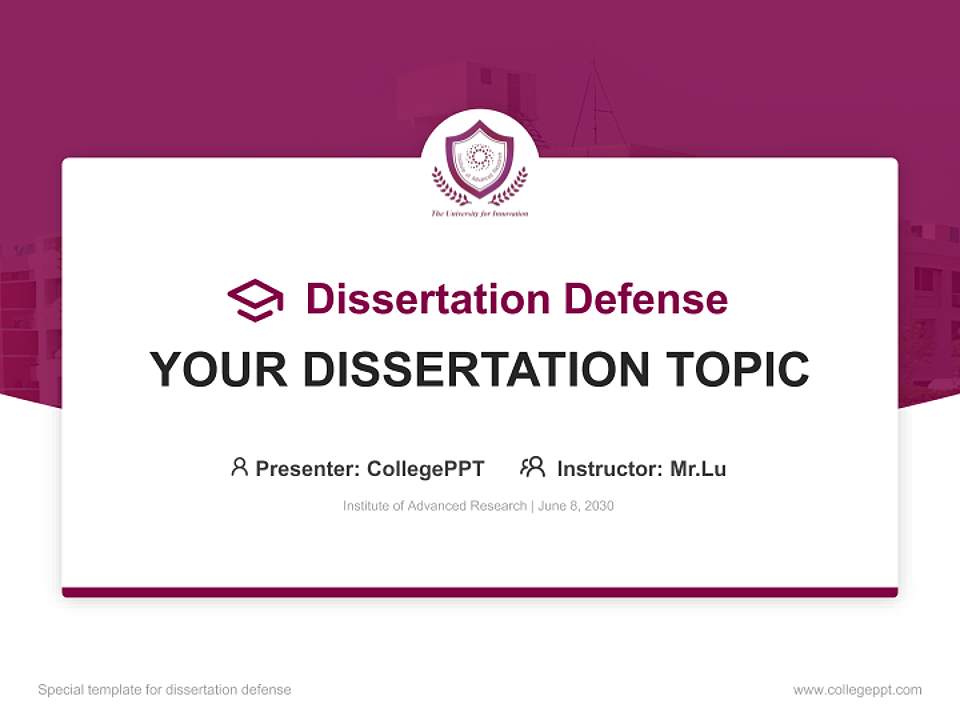 Institute of Advanced Research Graduation Thesis Defense PPT Template4:3 ratio PPT effect preview image7