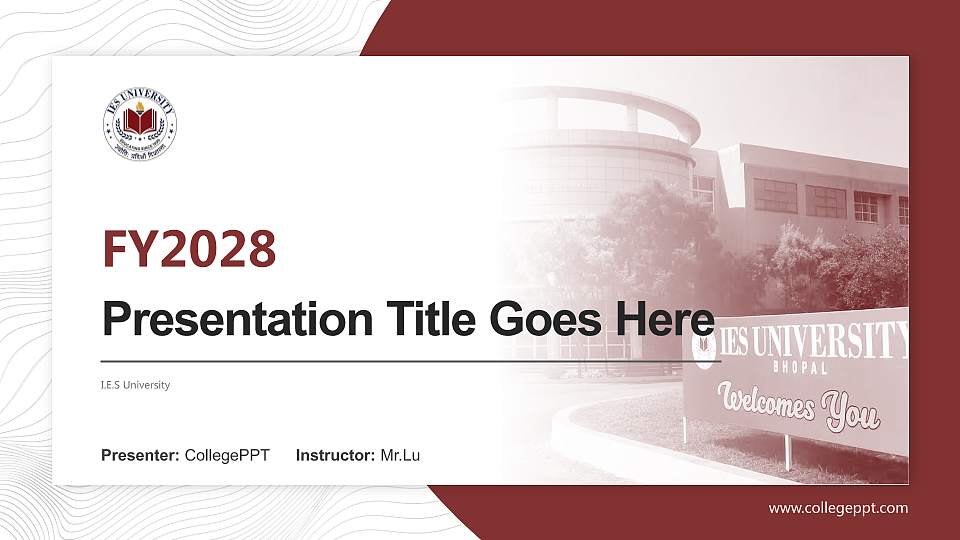 I.E.S University Academic Presentation/Research Findings Report PPT Template16:9 ratio PPT effect preview image