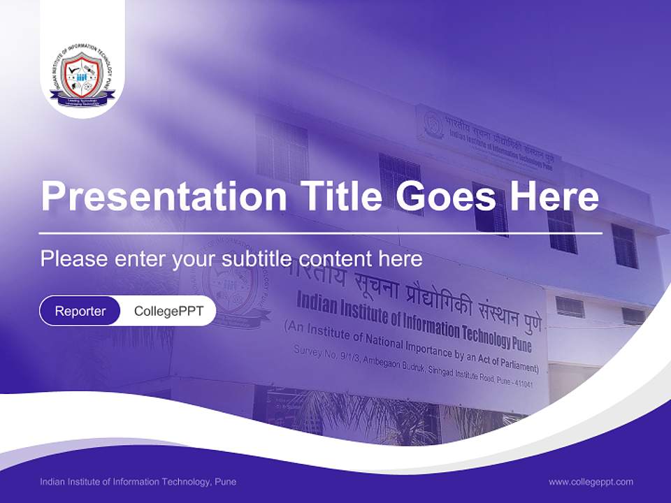 Indian Institute of Information Technology, Pune Lecture Sharing and Networking Event PPT Template4:3 ratio PPT effect preview image4