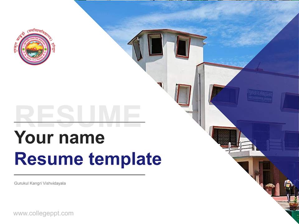 Gurukul Kangri Vishvidayala Resume PPT Template4:3 ratio PPT effect preview image5