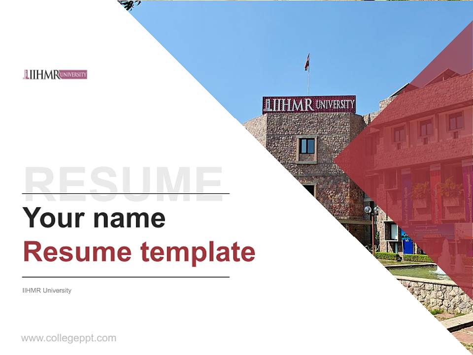 IIHMR University Resume PPT Template4:3 ratio PPT effect preview image5