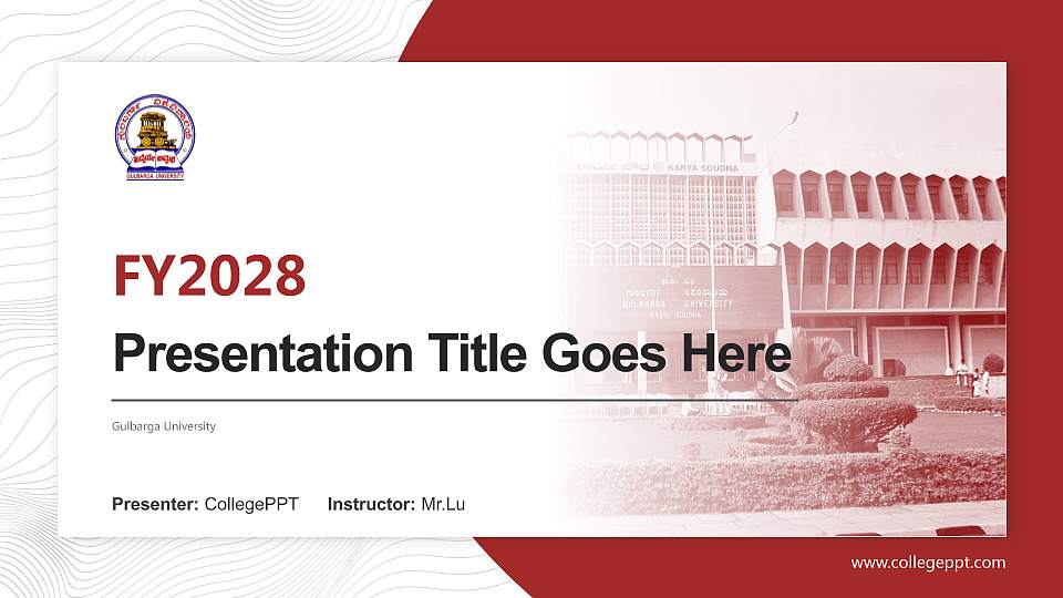 Gulbarga University Academic Presentation/Research Findings Report PPT Template16:9 ratio PPT effect preview image
