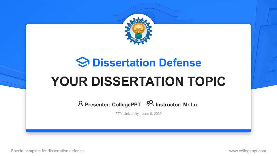 IFTM University Graduation Thesis Defense PPT Template16:9 ratio PPT effect preview image