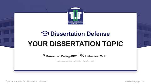 Indus International University Graduation Thesis Defense PPT Template