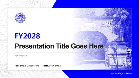 Gujarat Vidyapith Academic Presentation/Research Findings Report PPT Template