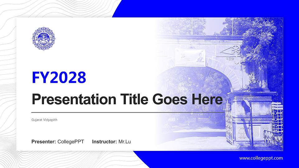 Gujarat Vidyapith Academic Presentation/Research Findings Report PPT Template16:9 ratio PPT effect preview image