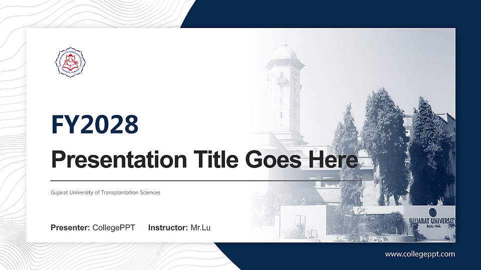 Gujarat University of Transplantation Sciences Academic Presentation/Research Findings Report PPT Template16:9 ratio PPT effect preview image