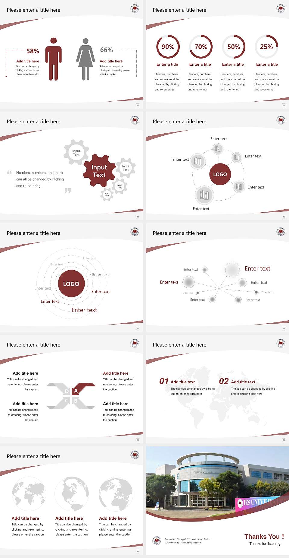 I.E.S University Course/Courseware Creation PPT Template4:3 ratio PPT effect preview image4