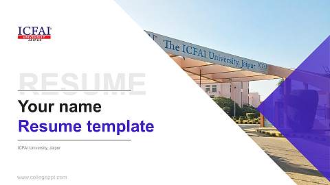 ICFAI University, Jaipur Resume PPT Template