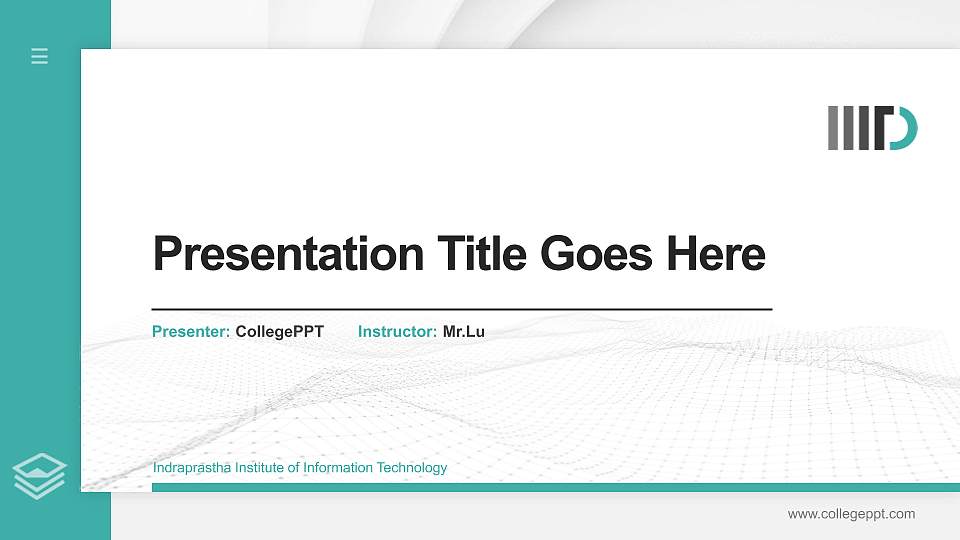 Indraprastha Institute of Information Technology Thesis Proposal/Graduation Defense PPT Template16:9 ratio PPT effect preview image