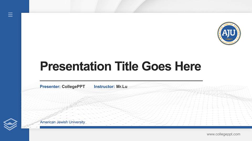 American Jewish University Thesis Proposal/Graduation Defense PPT Template16:9 ratio PPT effect preview image