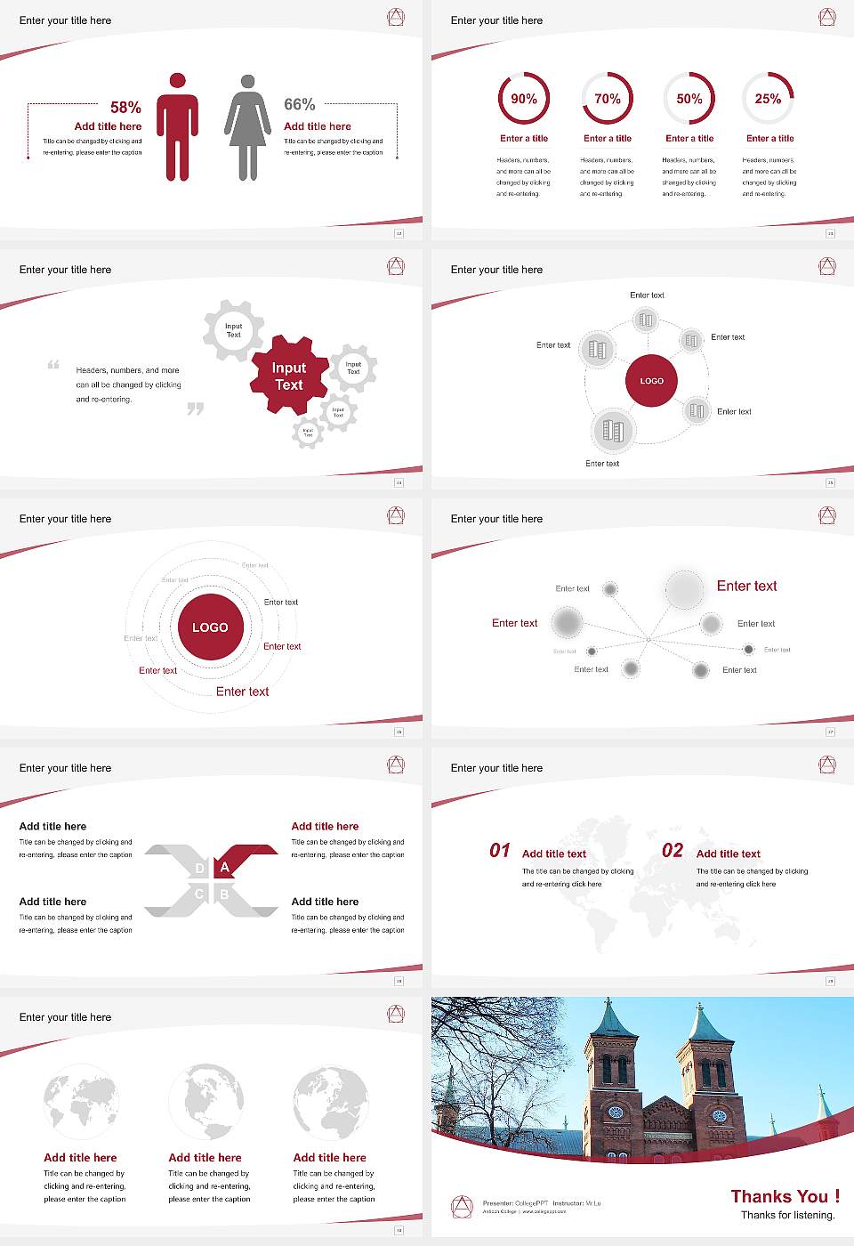 Antioch College Course/Courseware Creation PPT Template16:9 ratio PPT effect preview image4