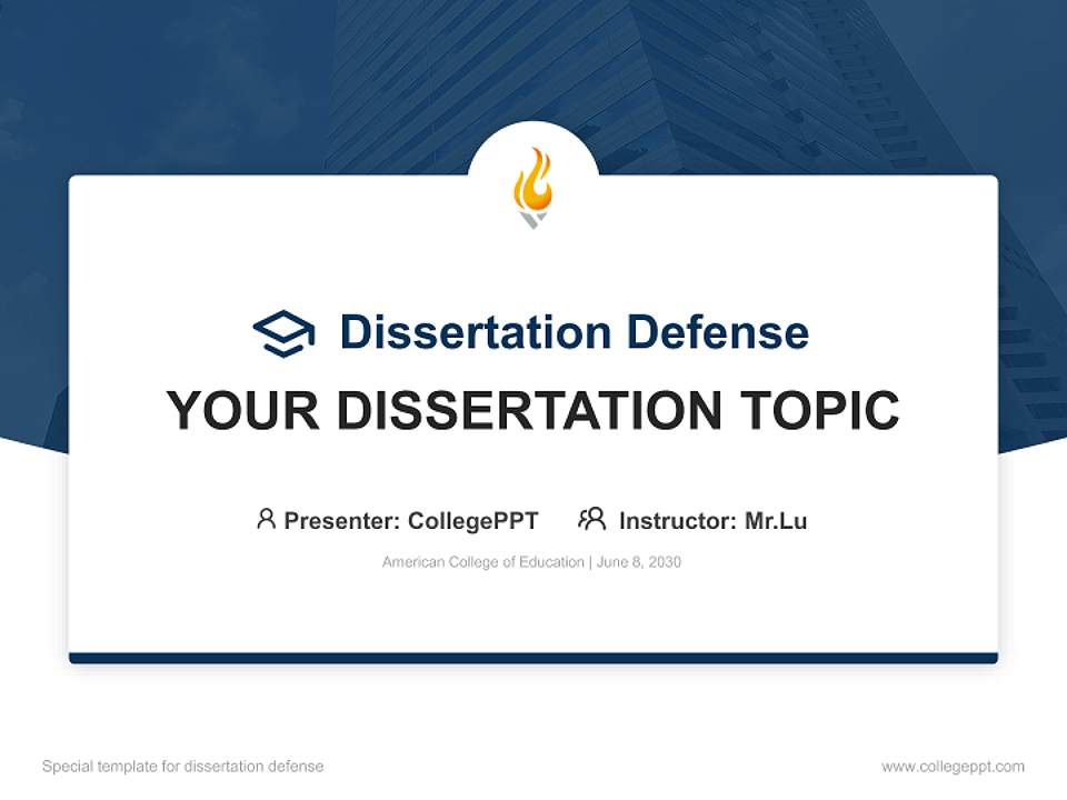 American College of Education Graduation Thesis Defense PPT Template4:3 ratio PPT effect preview image7