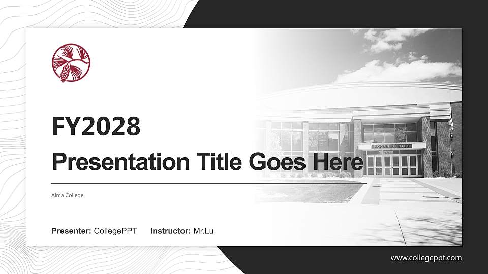 Alma College Academic Presentation/Research Findings Report PPT Template16:9 ratio PPT effect preview image