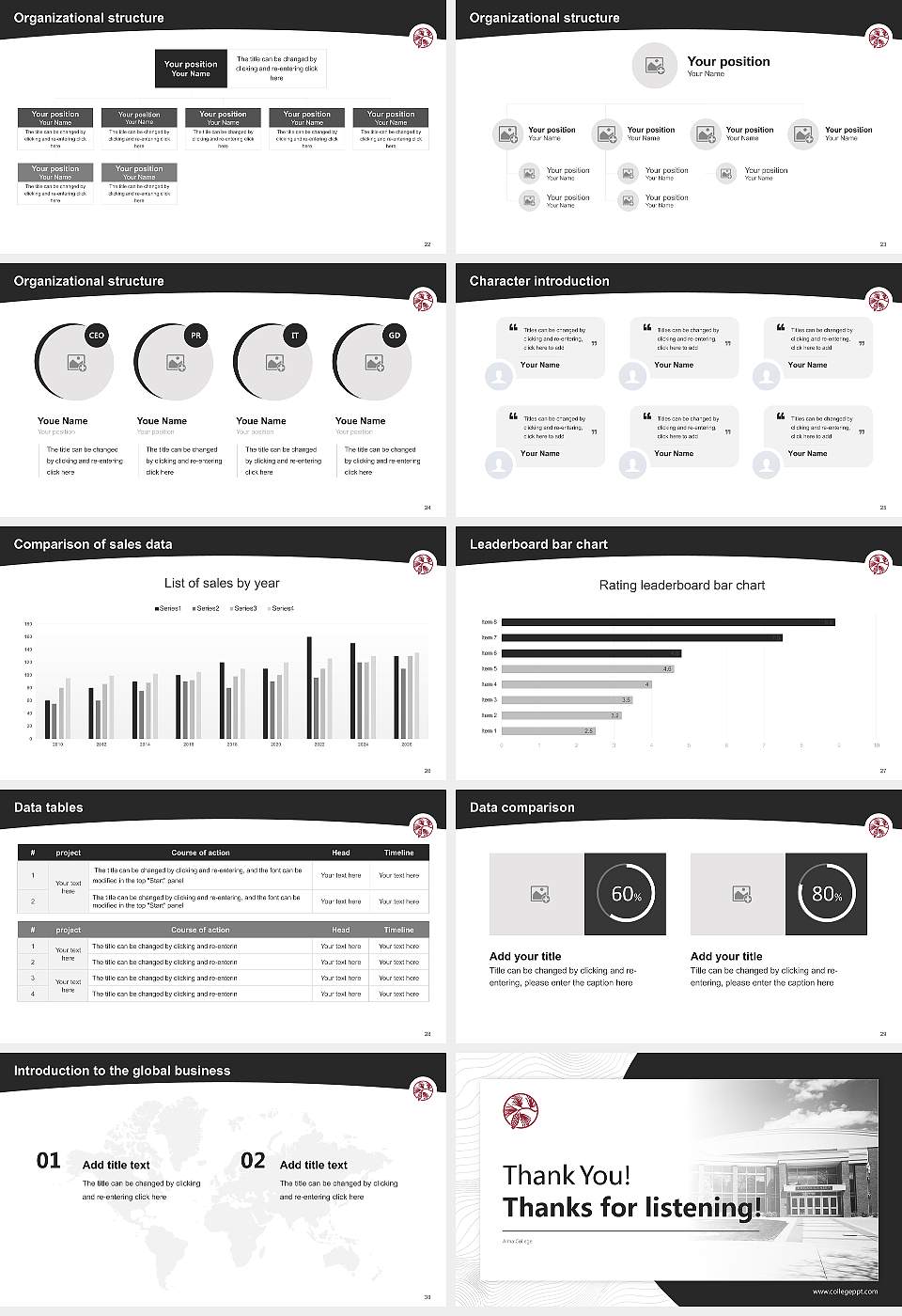 Alma College Academic Presentation/Research Findings Report PPT Template16:9 ratio PPT effect preview image4