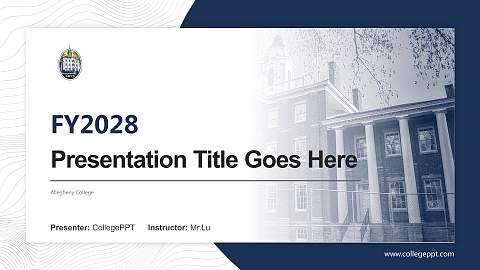 Allegheny College Academic Presentation/Research Findings Report PPT Template